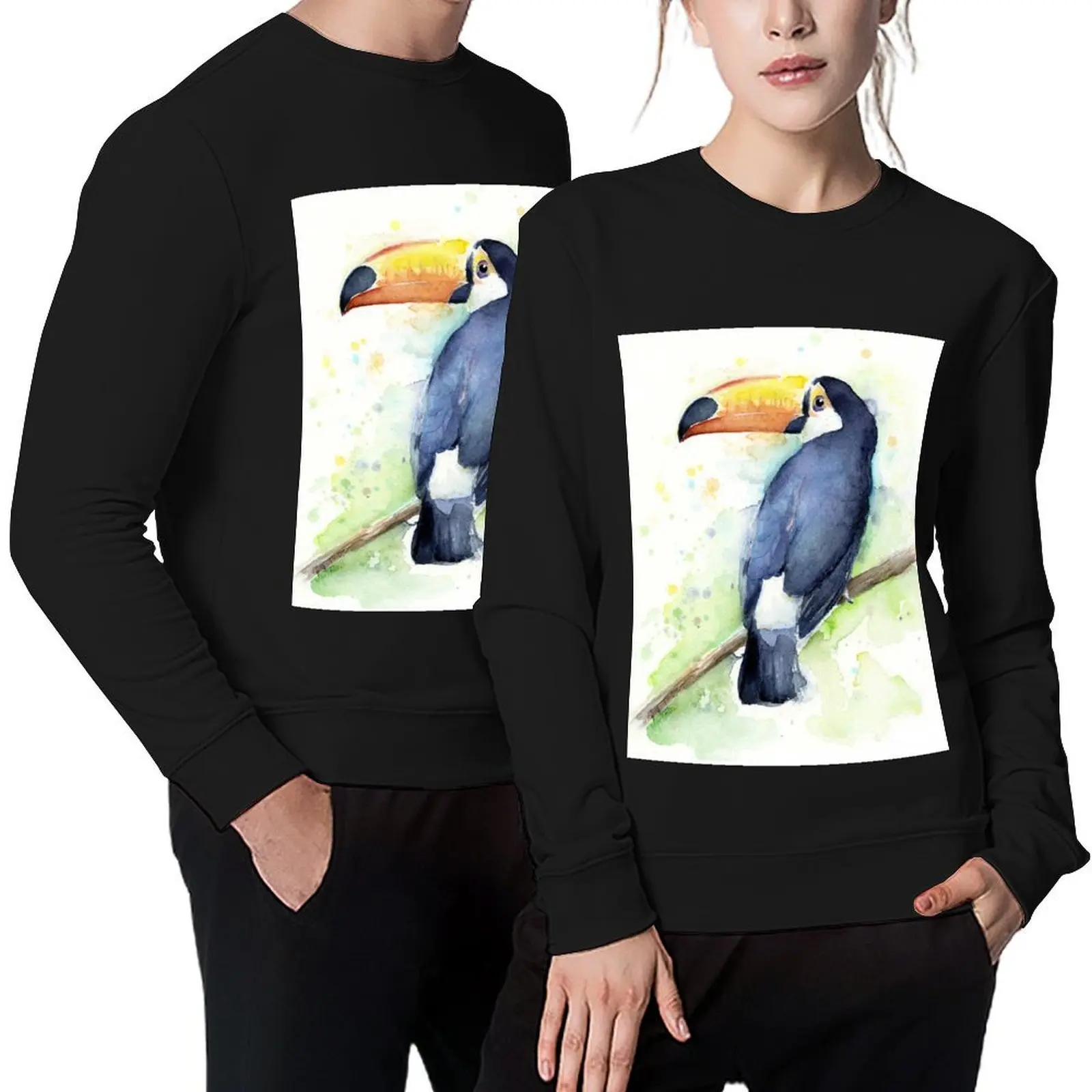 

Toucan Watercolor Pullover male clothes tracksuit men anime clothes blouse sweatshirt men