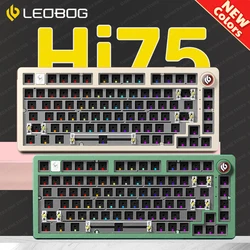 LEOBOG Hi75 Sugar65 Custom Mechanical Keyboard Aluminum Kits Hot Swap Wired Gaming Keyboard RGB Gamer Gasket Keyboard With Knob