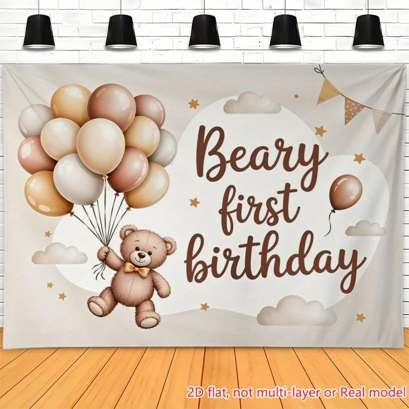 1Cute Bear1Geburtstagsbanner mit Ballonbuchstaben – geeignet für den Innenbereich/Party-Dekoration im Freien