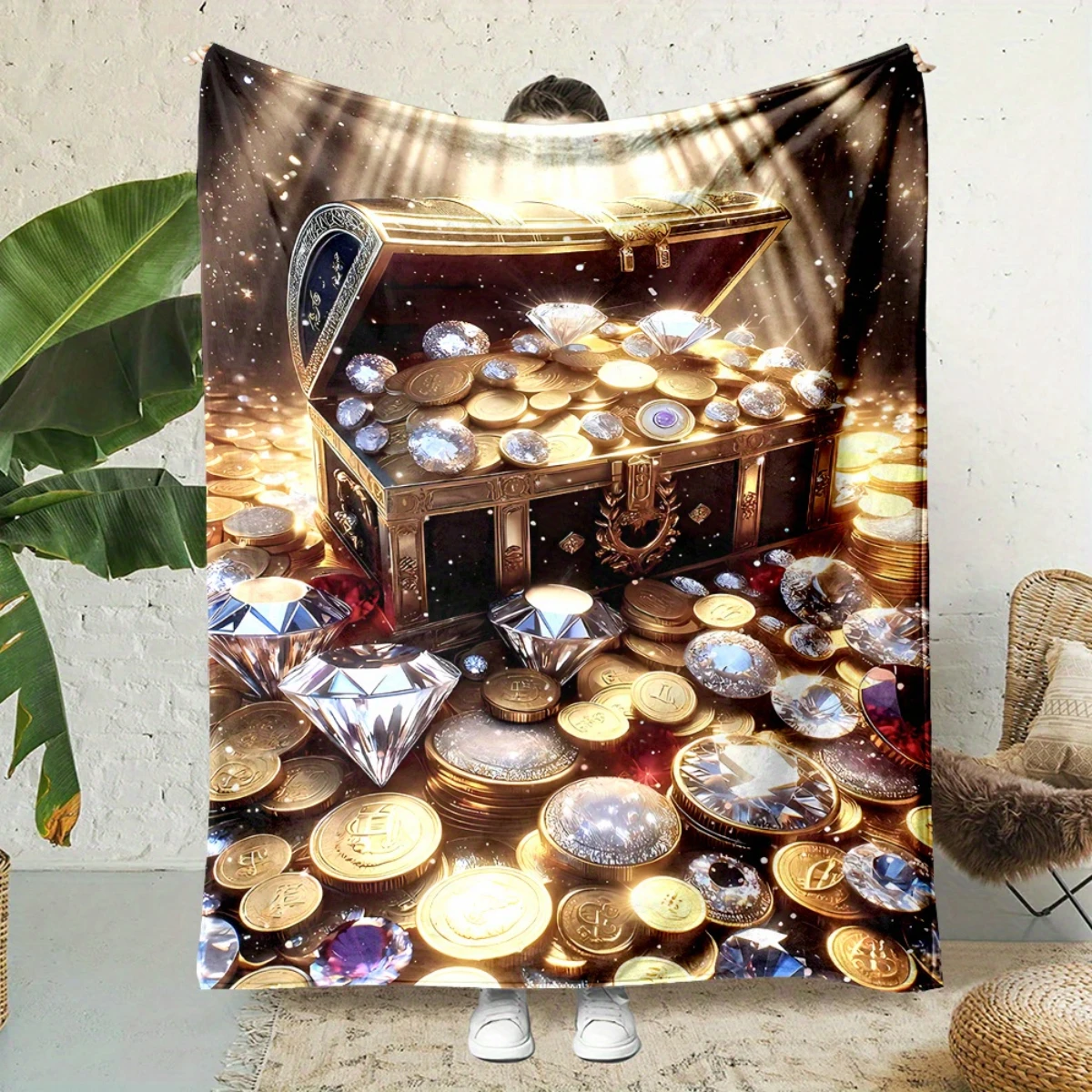 

Фланелевое одеяло с принтом сокровищ из мультфильма — кровать, диван, офис, путешествие, подарок, украшение, стул, удобное и теплое, Рождество