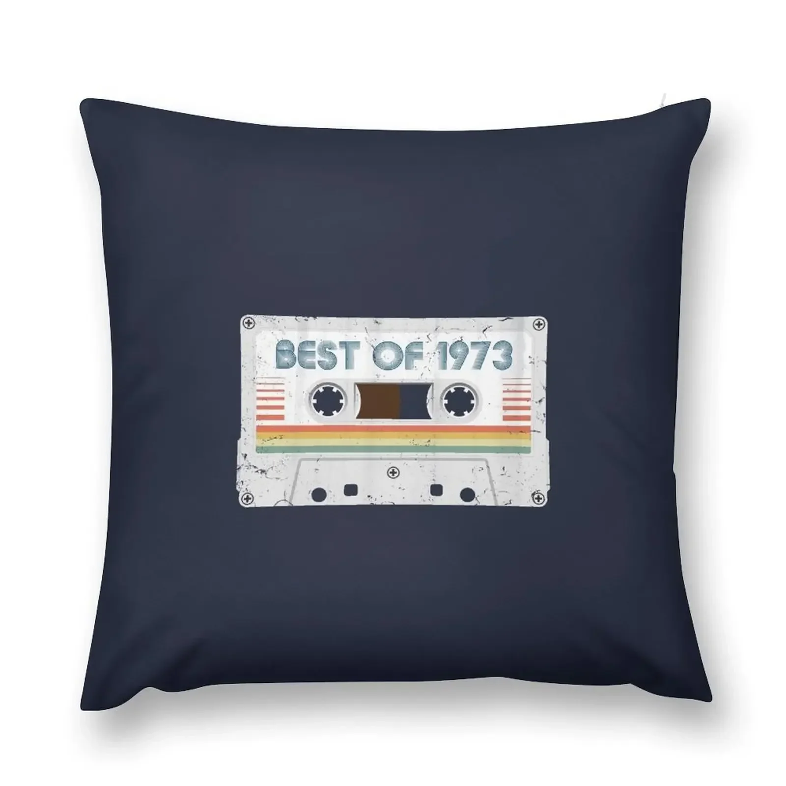 

50th Birthday Best of 1973 Cassette Tape Vintage for Gift Throw Pillow luxury decor Luxury Pillow Case pillow