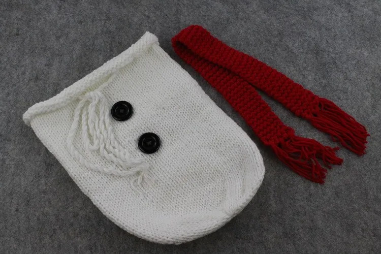 ❤️Newborn Photography Christmas Clothing Knit Sleeping Bag+Hat/Scarf Twins Photo Costume Studio Baby Shoot Props Accessories