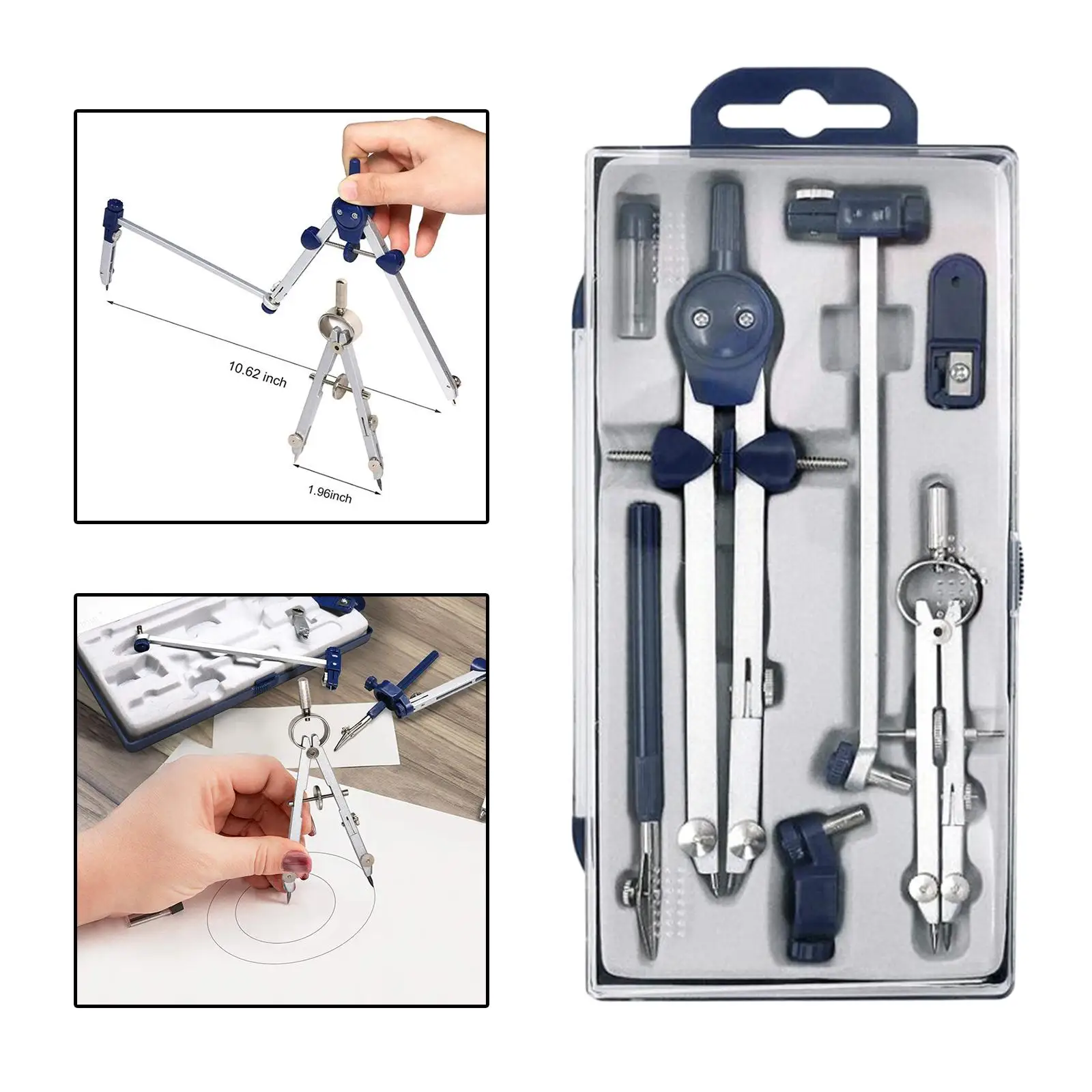 7Pcs/Set Adjustable Precision Drawing Set for School Office Drafting , 7pcs