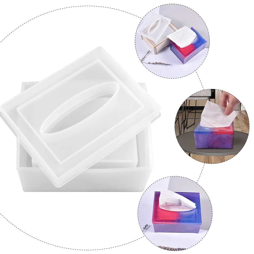 1Set Tissue Organizer Mold Practical Modeling Design Suitable Home Mall Office DIY Handicraft Project Tissue Box Mold