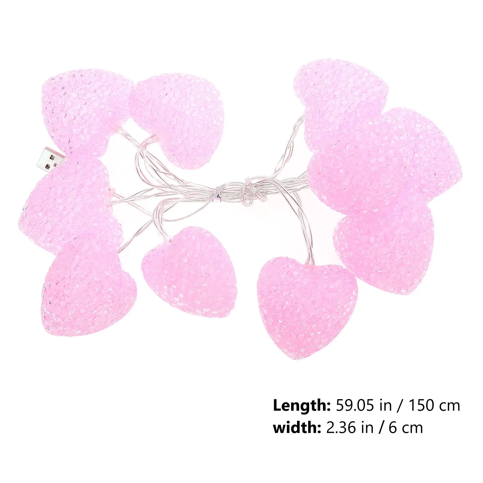 Heart Shaped Light String Decorative Heart String Light Lovely Heart String Light Lamp String Prop Decorative Lamp String