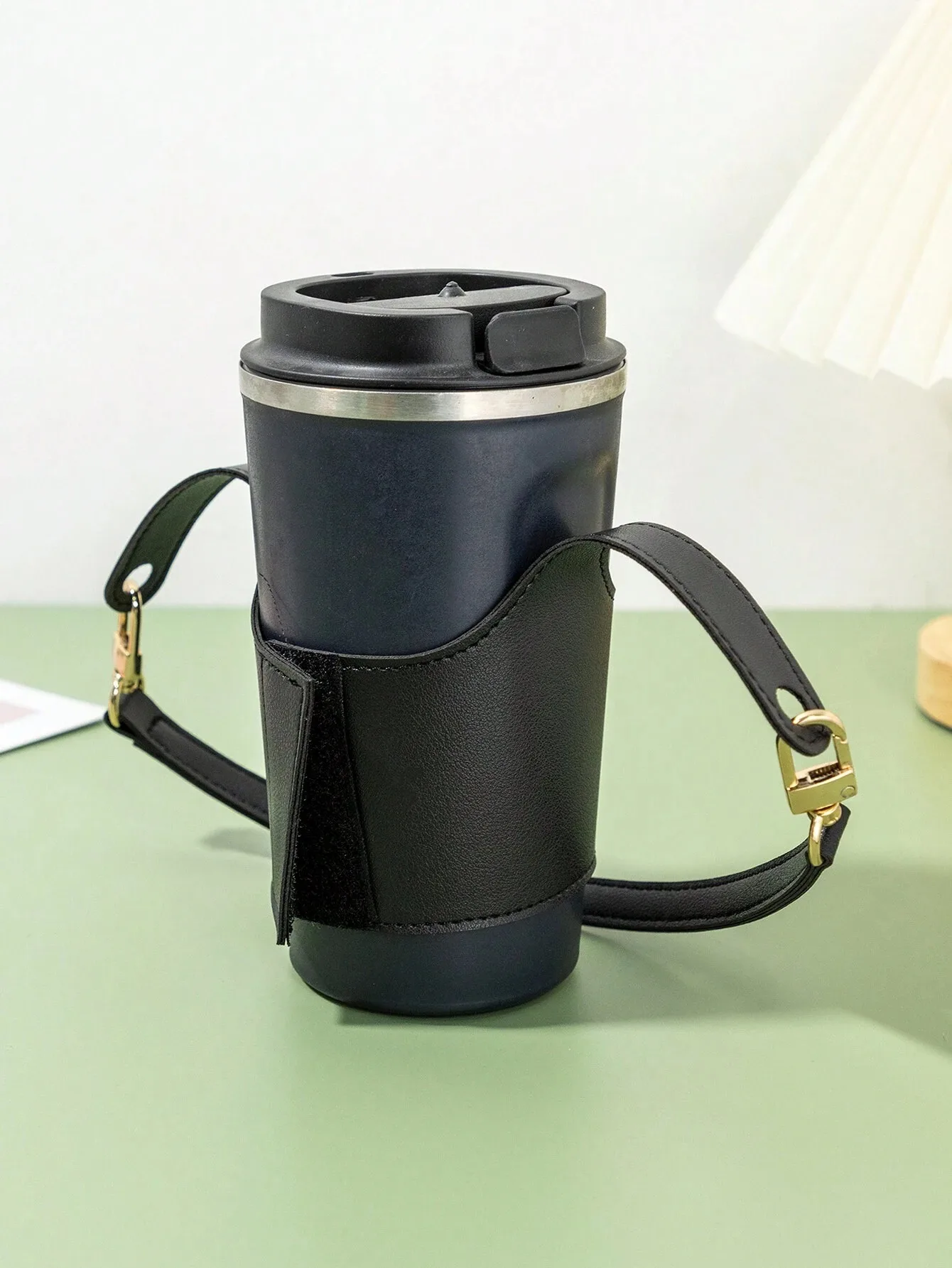 PU Leather Water Bottle Holder Coffee Cup Milk Tea Handle With Adjustable Shoulder Strap Sling Anti-scalding Cups Sleeve