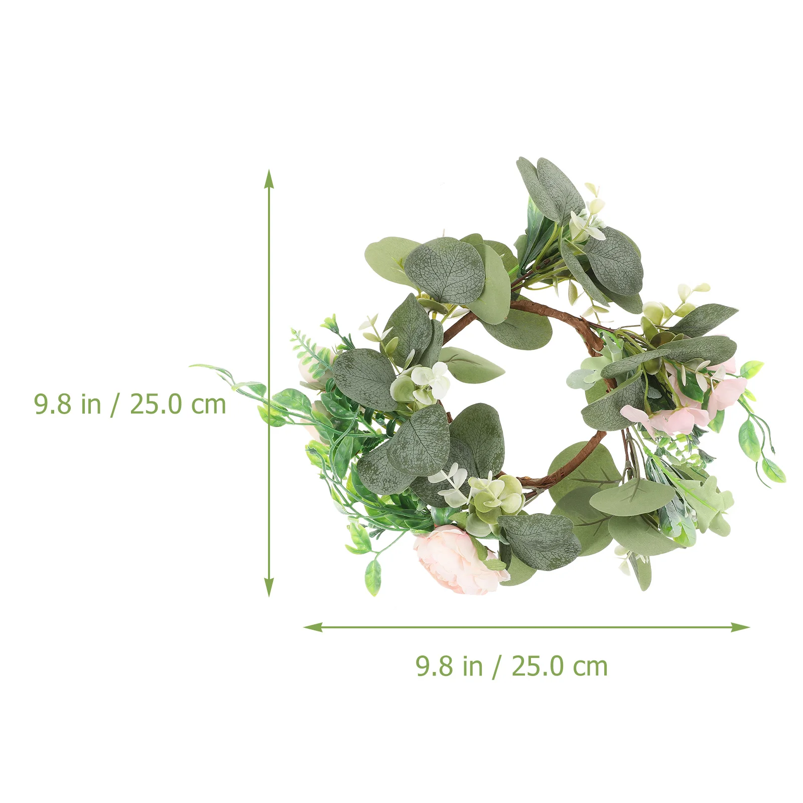 

Artificial Wreath Silky Leaves Ring Wreath Decor for Door Window Festival Hanging Garland Tabletop Decor