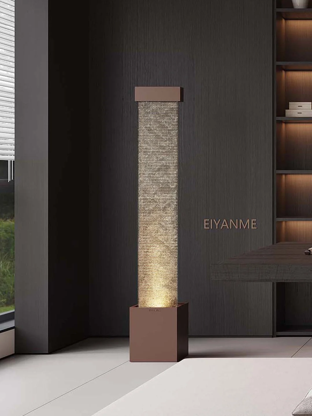 Light luxury flowing water ornament, living room circulation water feature TV cabinet floor-to-ceiling water curtain