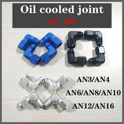 AN3~AN16 Black/white/Blue Female to Male 45 Degree 90 Degree Swivel Hose Fitting Adapter,Anodized Alumi