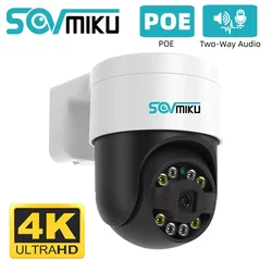 Cámara de seguridad IP PTZ 4K de 8MP, POE, H.265, Onvif, visión nocturna a Color, detección facial, CCTV, cámara de Audio impermeable para exteriores