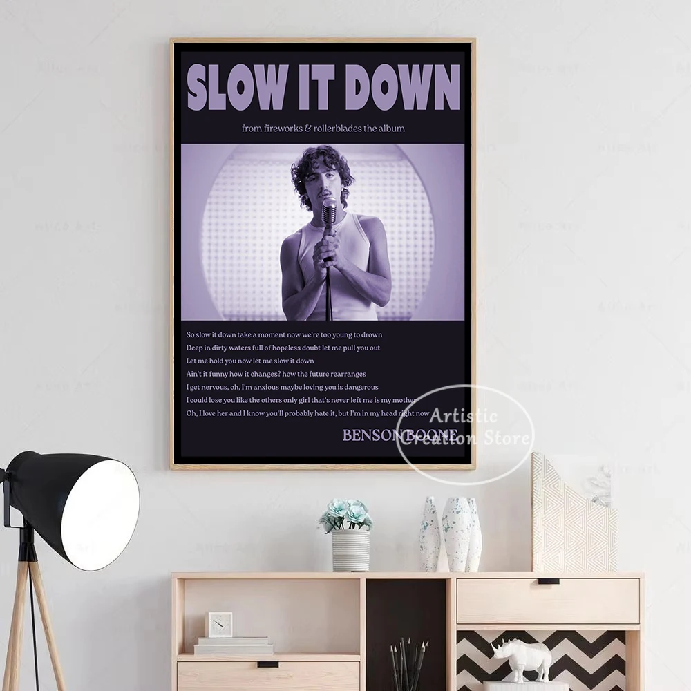 Pop Singer Benson Boone Portrait Fireworks&Rollerblades Classic Music Aesthetic Poster Canvas Painting Wall Pictures Home Decor