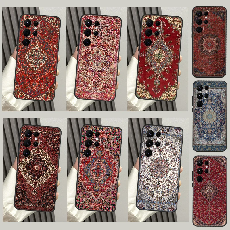 Persian carpet Floral pattern Case For Samsung Galaxy S22 S23 Ultra Plus Note10 Note20 S8 S9 S10 S20 FE S21 FE Coque