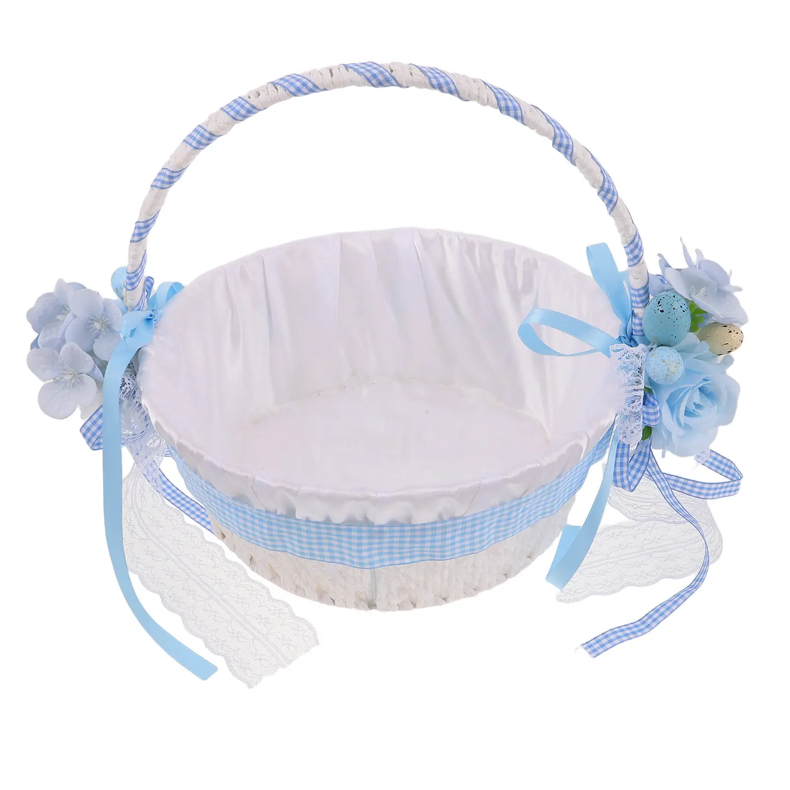 

Easter Picnic Basket Handwoven Candy Storage Basket With Handle Fruit Candy Gift Basket For Kids Easter Egg Hunts Candy Storage