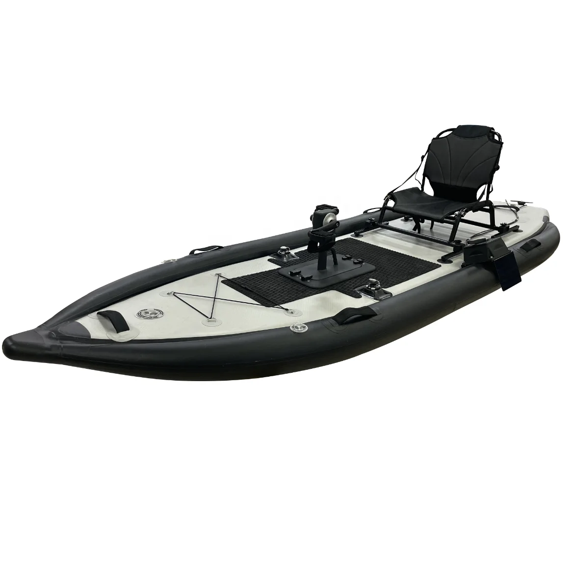 

New Black Color Inflatable Fishing Pedal Boat Kayak Water Bike Pontoon Boat With Pedal Drive