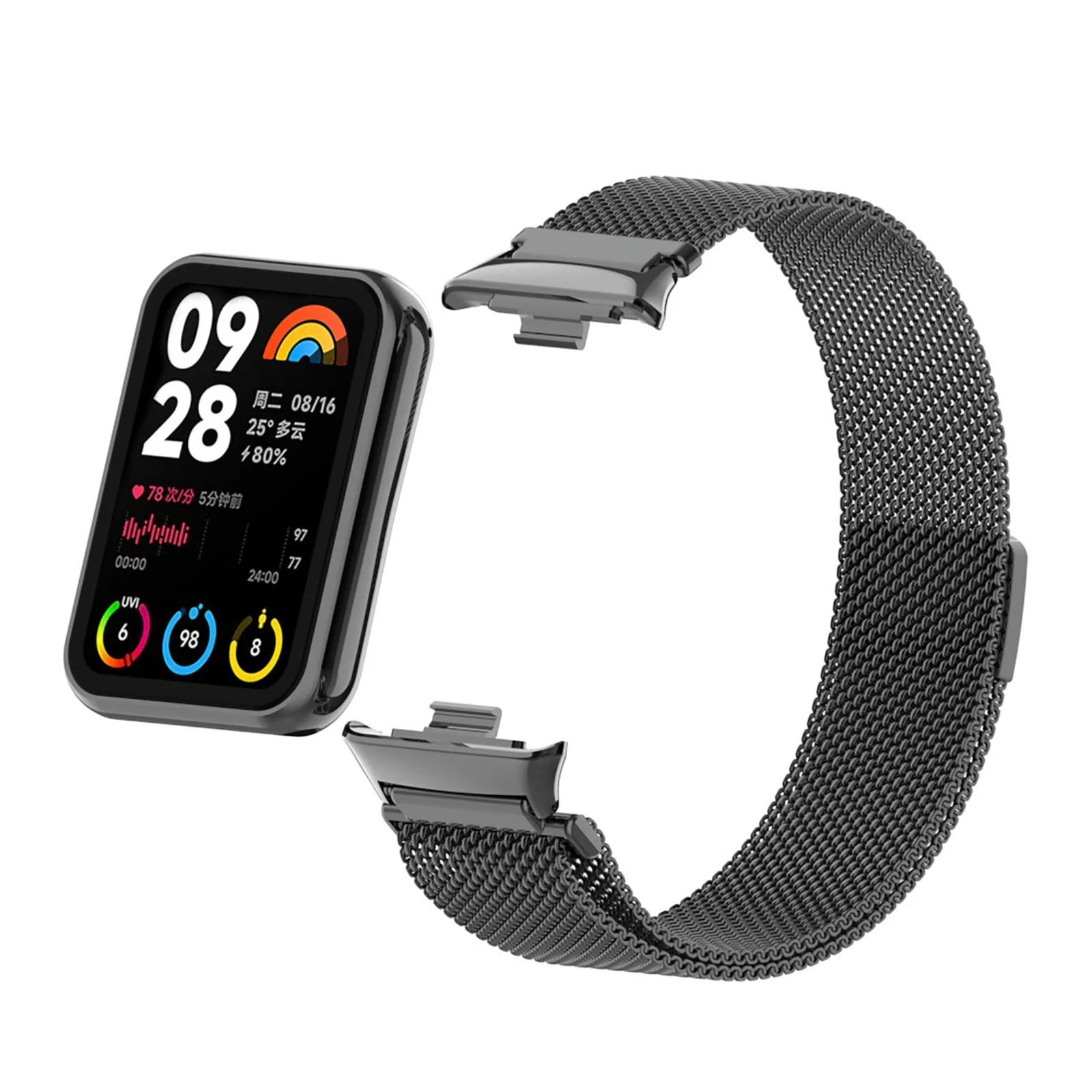 Metal Strap For Xiaomi Mi Band 8 Pro Milan Magnetic Samrt Wristband Stainless Steel Replacement Bracelet For Mi Band 8Pro Strap