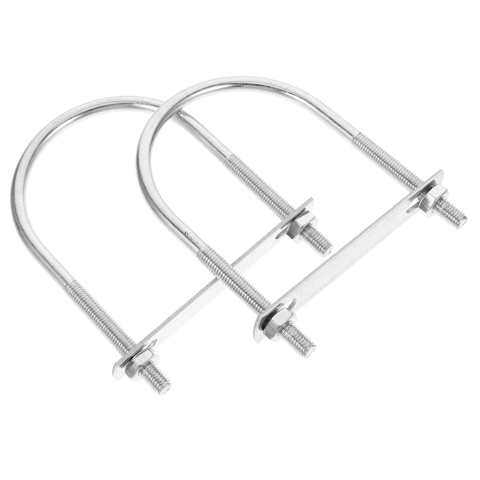 

2 Pcs Flagpole Fixing Bolts Durable Galvanized Steel U Shaped Clips For Lamp Post Flags Secure Mounting Hardware