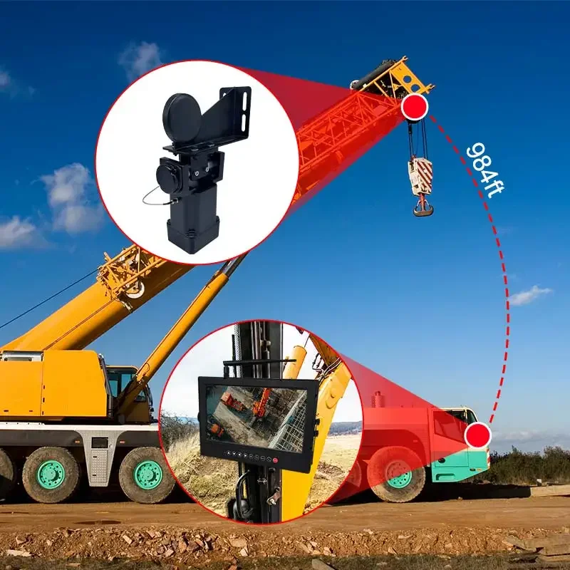2025 Inch Screen Waterproof 30 X Optical Zoom Wireless Construction Tower Crane Camera Monitor System with Magnetic Battery Pack