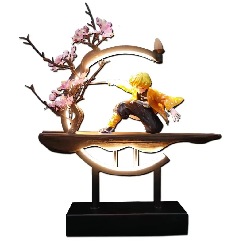 

35cm LED light Anime Demon Slayer Kamado Tanjirou Action Figure PVC Collection model decoration decor birthday christmas gift