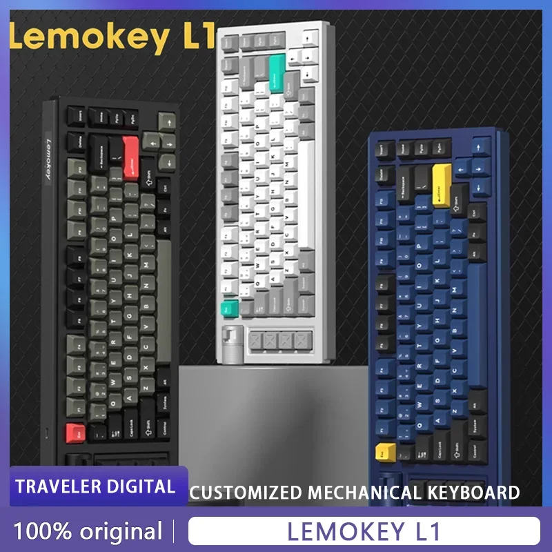 

Lemokey L1 трехрежимная Беспроводная механическая клавиатура, игровая ручка Mac, алюминиевая клавиатура с индивидуальным дизайном