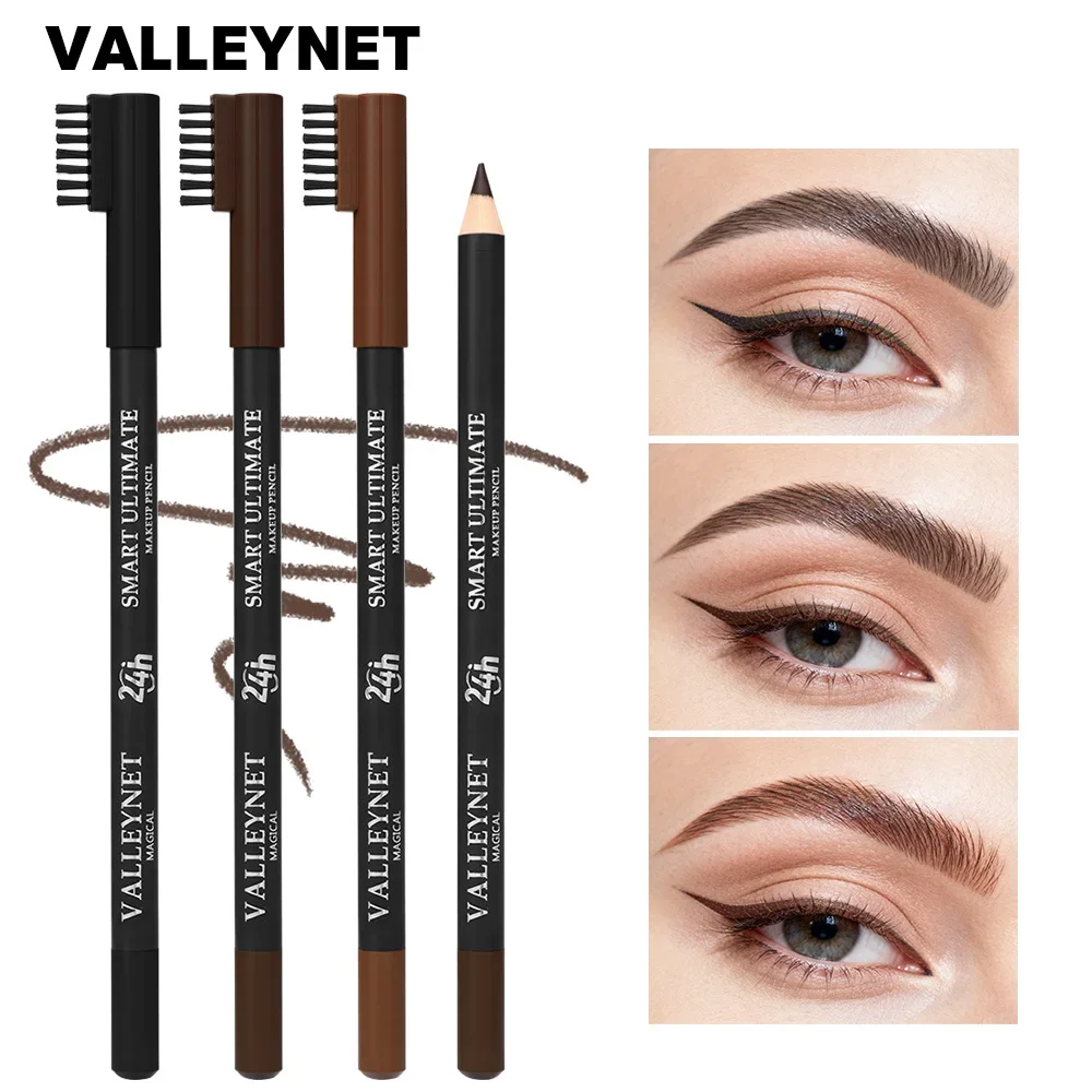 3 ألوان قلم الحواجب المقاوم للماء مع فرشاة نغمات بنية طبيعية مقاوم للماء قلم الحواجب الطبيعي قلم الحواجب طويل الأمد