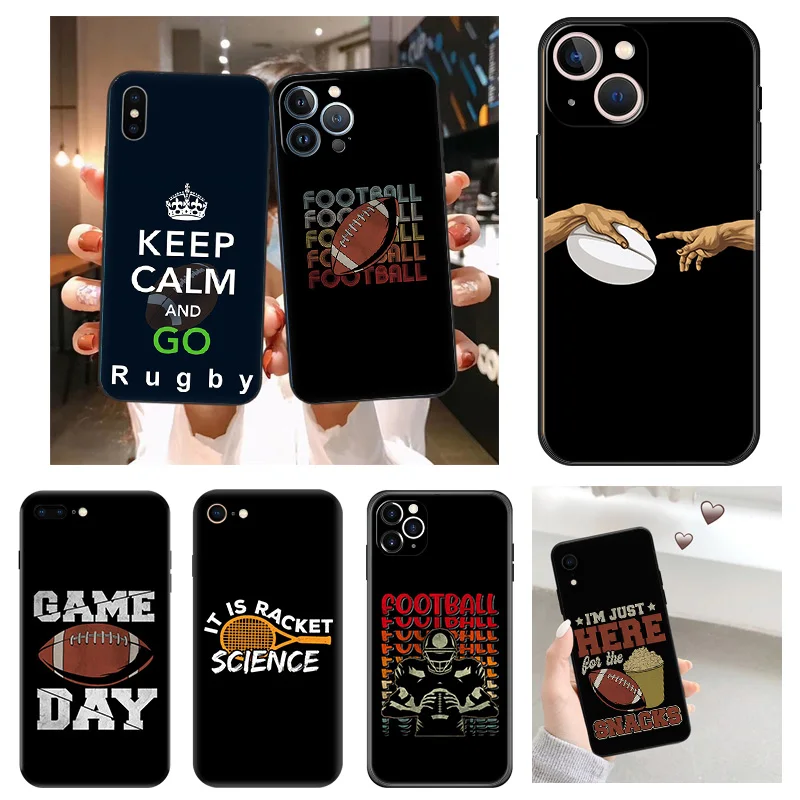 Fashion Rugby Tennis Silicone Soft Phone Cases Cover for Apple iphone 15 Pro Max SE 14 13 Plus 12 Mini 11 7 8 6s 6 X XS XR