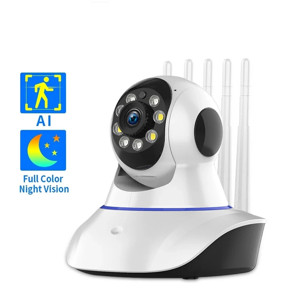 

5Ghz Security Wifi IP Camera 5MP Indoor Home Camera Color Night Vision Video Camera Remote Control Baby Camera 360 Degree