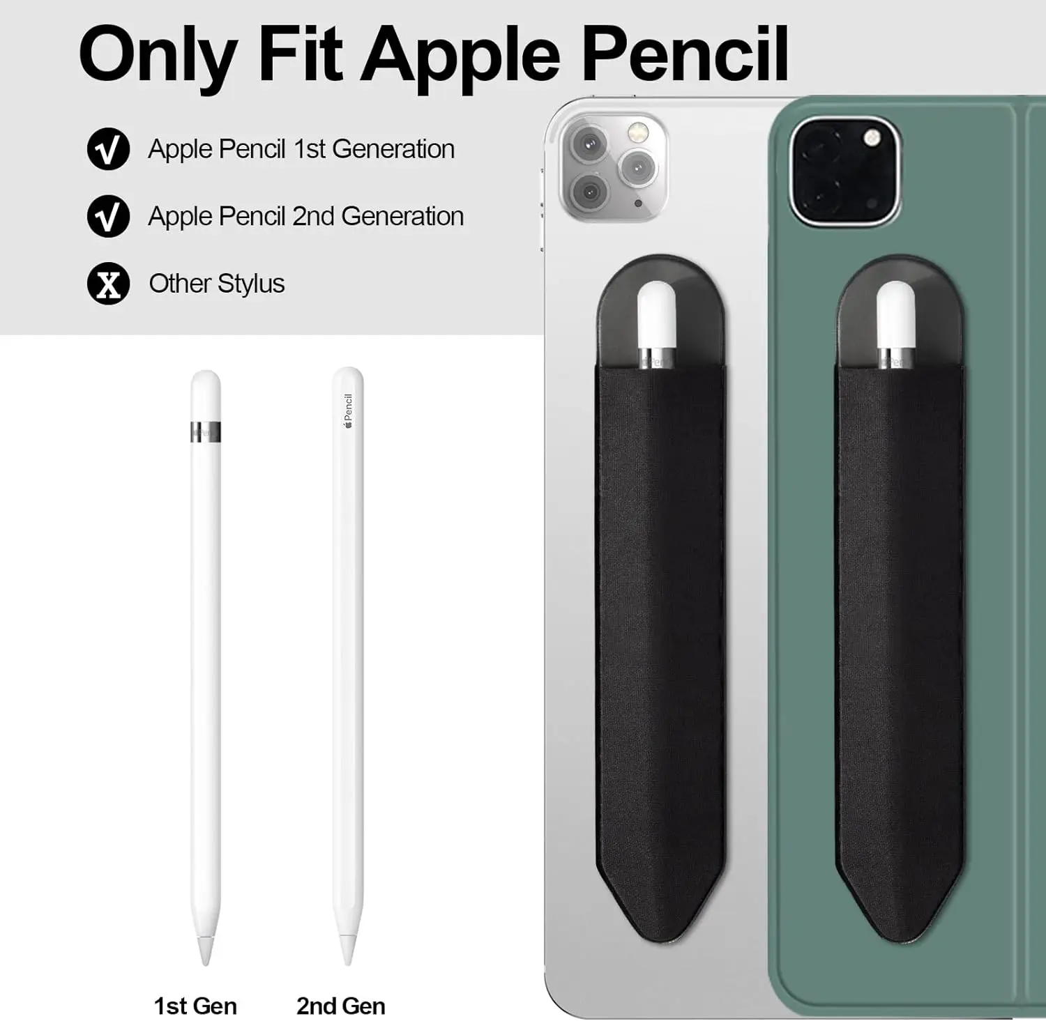 Tablet Touch Pen Pouch Bag Sleeve Stylus Holder for Apple IPad IPencil 1 2 Self-Adhesive Pencil Cases Elastic Stylus Pocket view 4