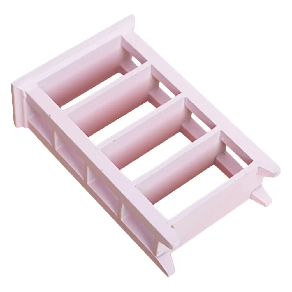 

Miniature 4-Layer Wooden Shelf Realistic Storage Rack for Small Dollhouse Furniture Display Organizer Accessories