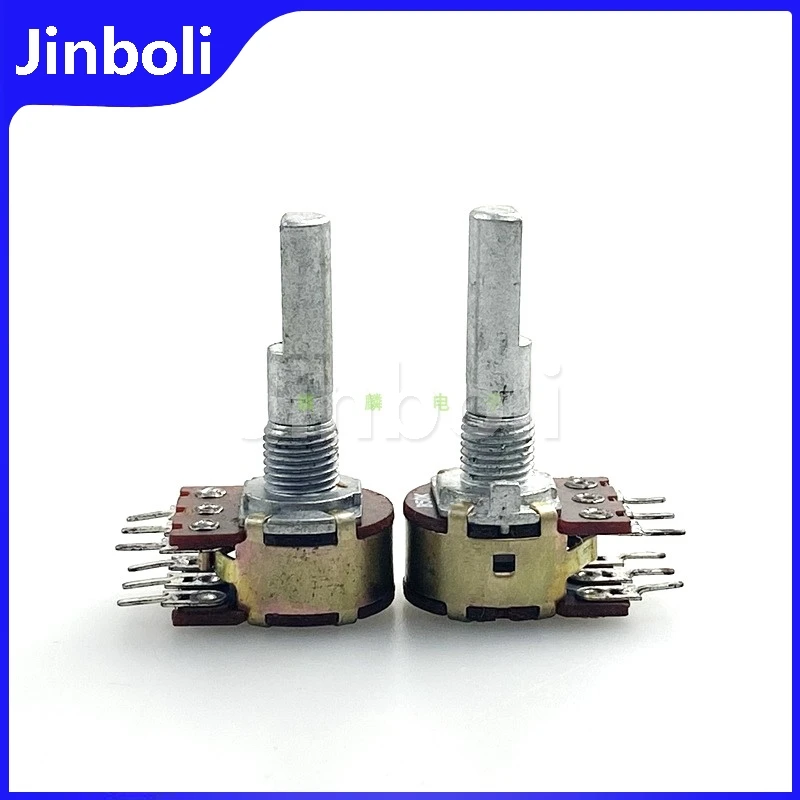 3PCS 16 Type B50K With Step Double Speaker Amplifier Sound Volume High And Low Bass Adjustment Potentiometer 6-Pin D Shaft 25mm