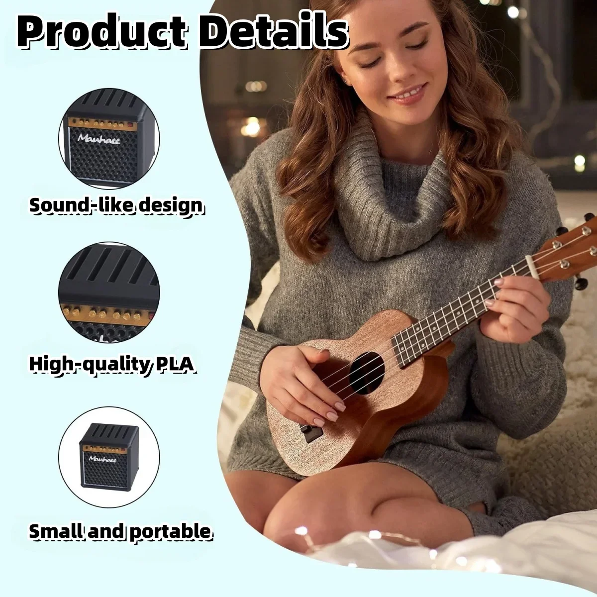 Guitar Pick Holder/3D Printed Large-Capacity Portable Amp  Shape Guitar Pick Holder w/5 Slots/for Guitar Accessories view 3