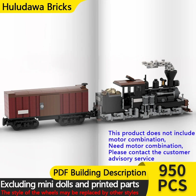 

City Car Model MOC Building Bricks Narrow Gauge 20T Locomotive Modular Technology Children Holiday Gifts Assemble Toys Suit