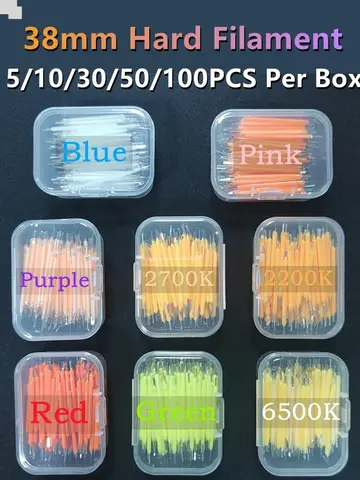 5~100PCS Per Box 3V 38mm LED Filament Multicolour COB Edison Bulb Lamp Incandescent Light Diodes Accessories Holiday Lighting