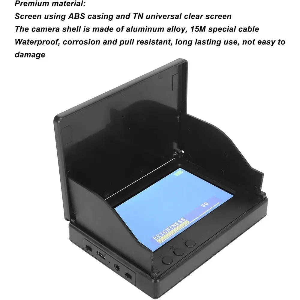 Portable 4.3 LCD Underwater Fishing Camera, 190° View, Waterproof, 98ft Depth, 49.2ft Cable