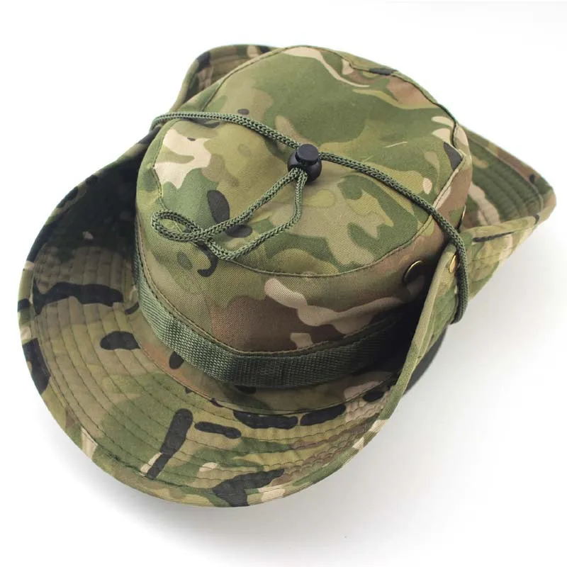 WoZhen Fishing Net Camouflage Boonie Hat Bucket Cap With Mesh Safari Hats