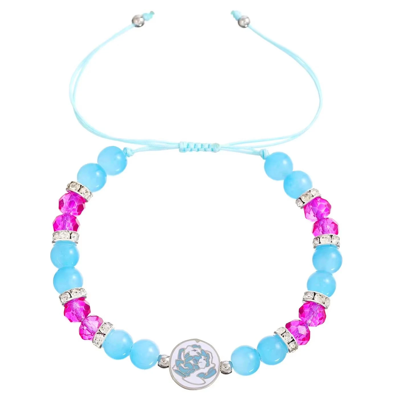 Arcane Jinx Inspired Bracelet -BlueRose Beaded Rope Hand Chain withMetal Charm, Adjustable League OfLegends Style Gift for Women - Image 6