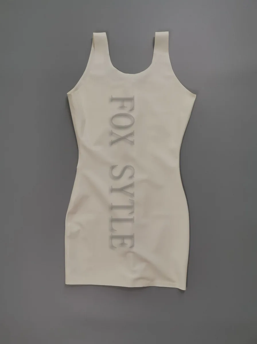 Women's ultra-short vest dress in white. Front zipper. Detailed description includes sizes. （instock）