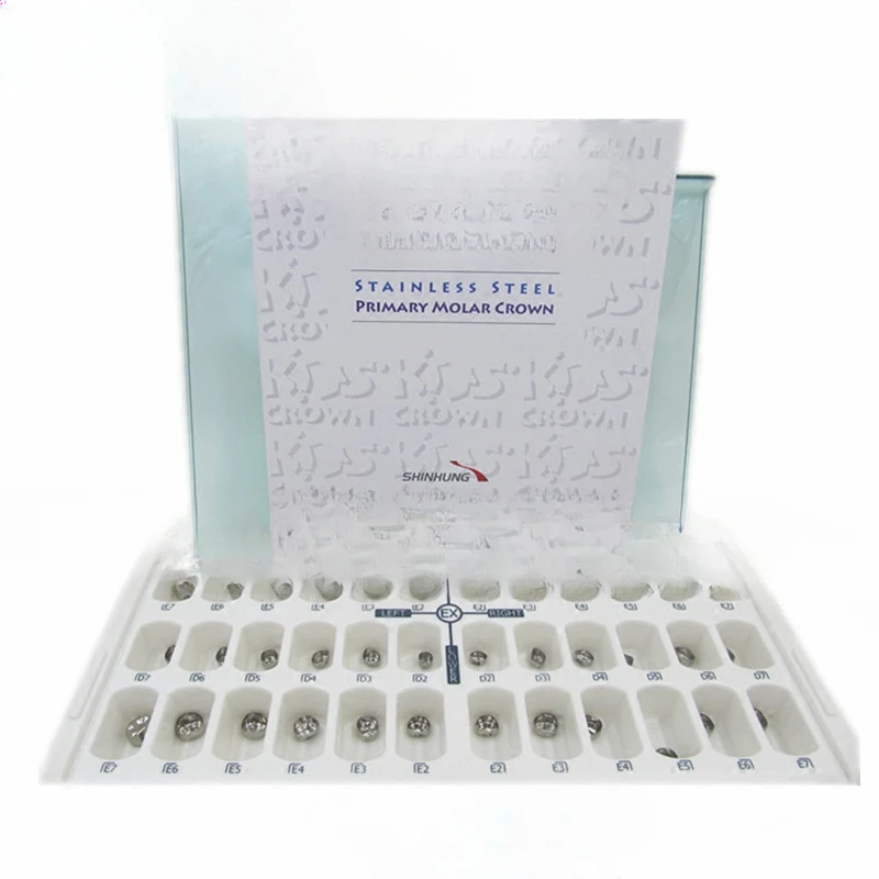 Dental pre crown stainless steel pre crown for children, 48 baby dental crowns for dental and oral use