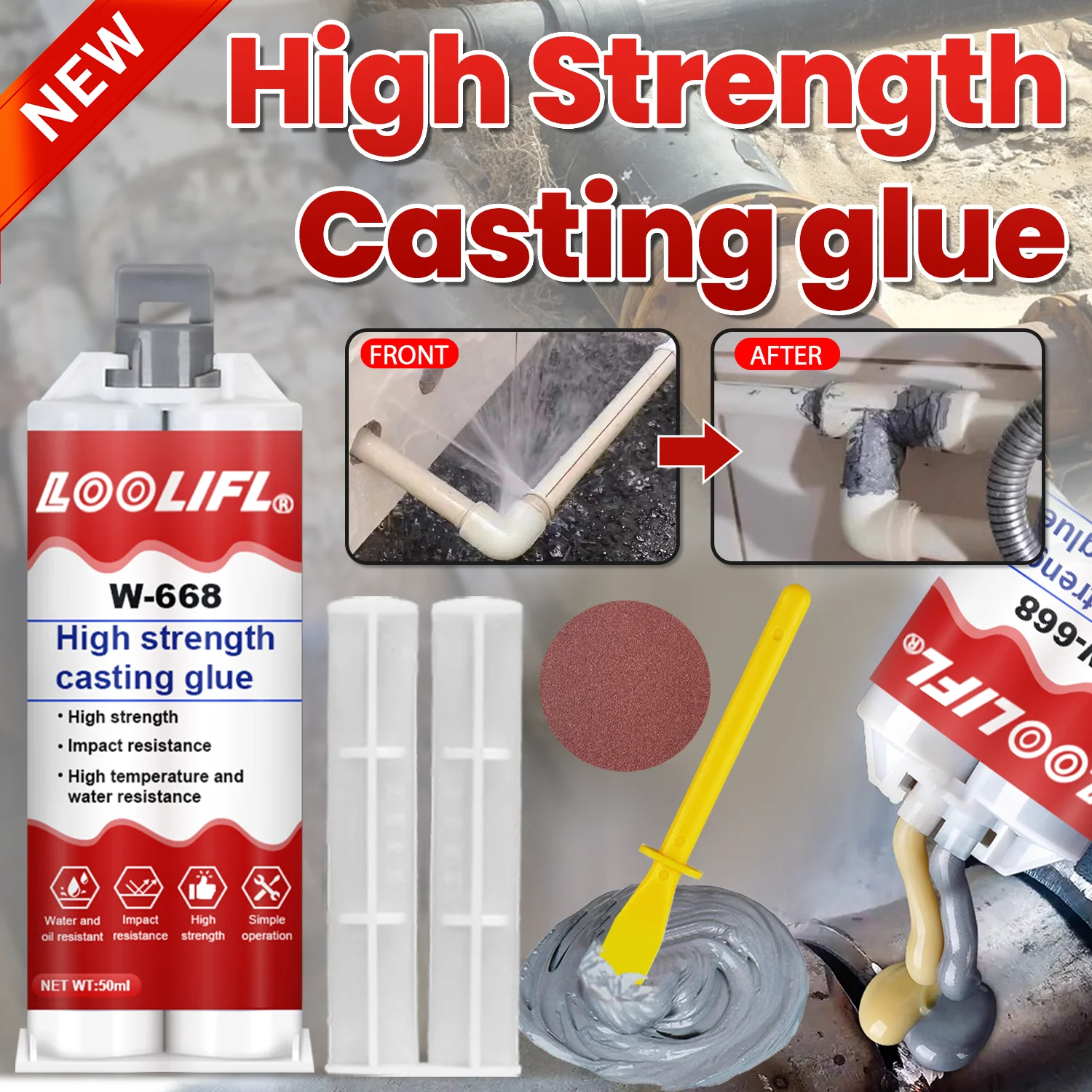 

LOOLIFL - клей из супер эпоксидной смолы, суперклеевой карандаш для ремонта жидкого металла, водонепроницаемый уплотнитель крыши, водонепроницаемая сварка.
