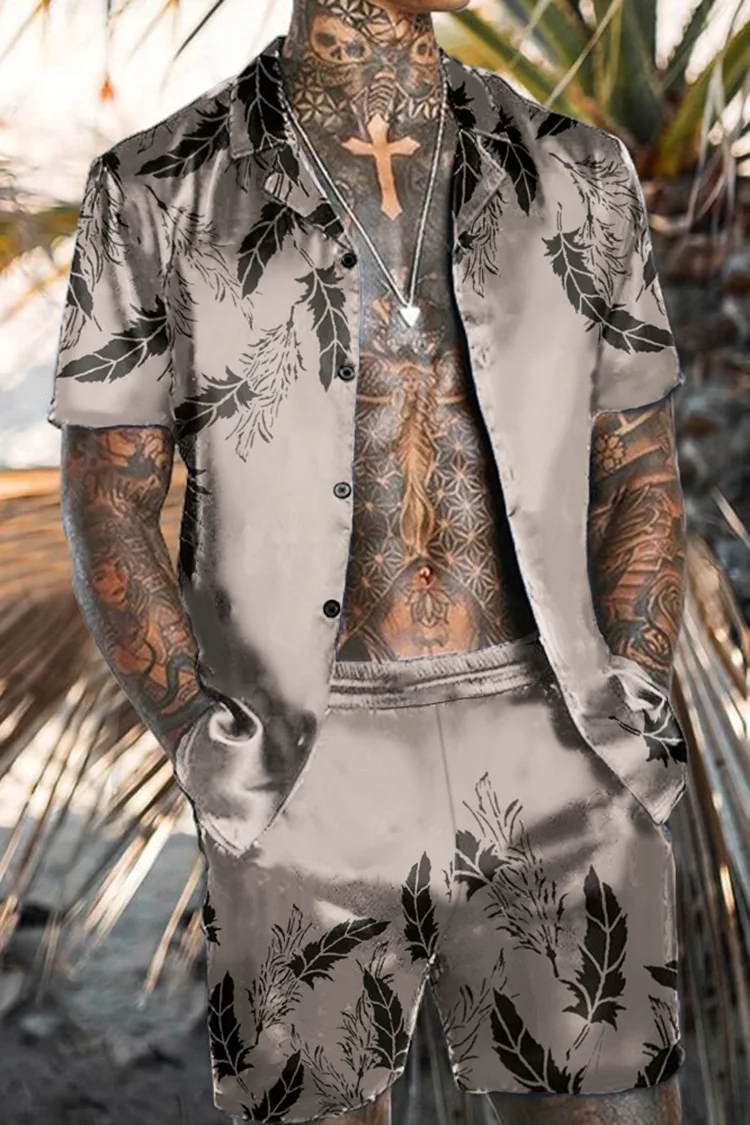 

New hip-hop Hawaiian Short Sleeved Shirt Set With 3D Digital Printing, Fashionable and Casual Men's shirt