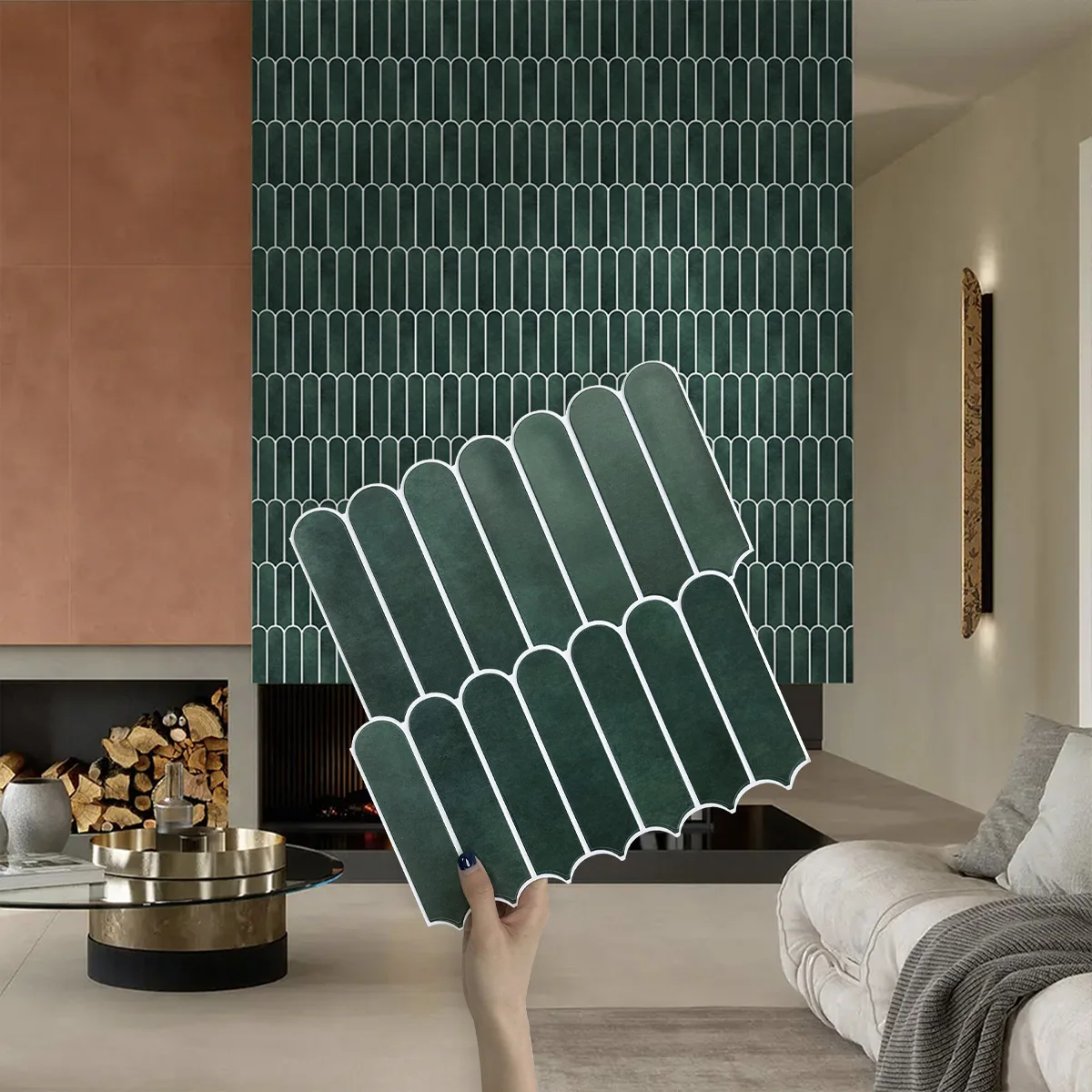 10 Pcs PVC Fish Scale Peel and Stick Wall Panels - 30 x 30 cm - 3D Self Adhesive Wall Panels, Modern Wall Decor, Wall Decor