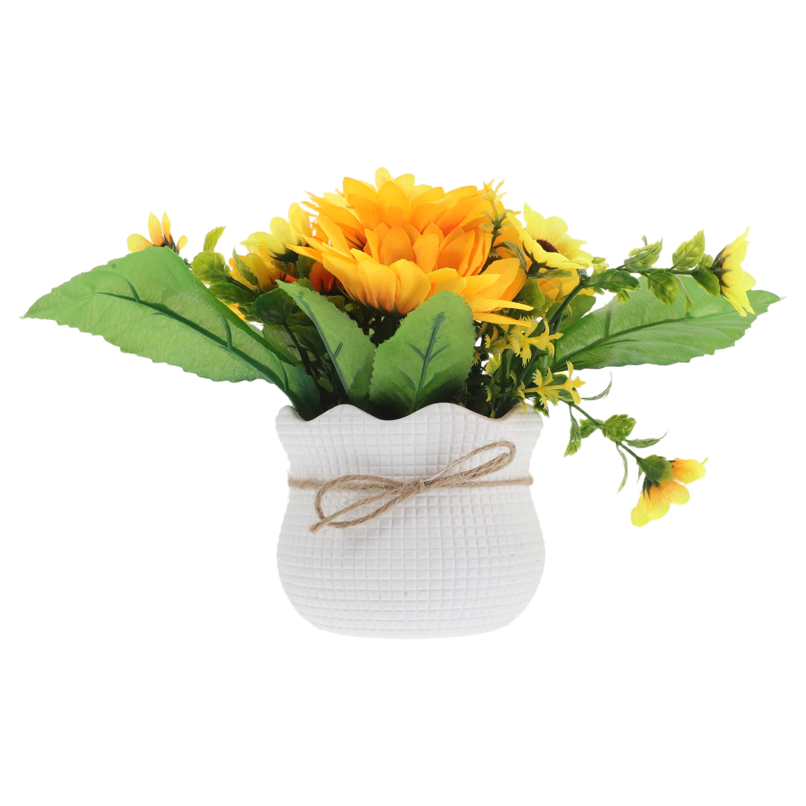 

Artificial Sunflower Pot Plants Silk Flowers Home Decor Fake Potted Plant Indoor Decoration Room Bedroom Study High