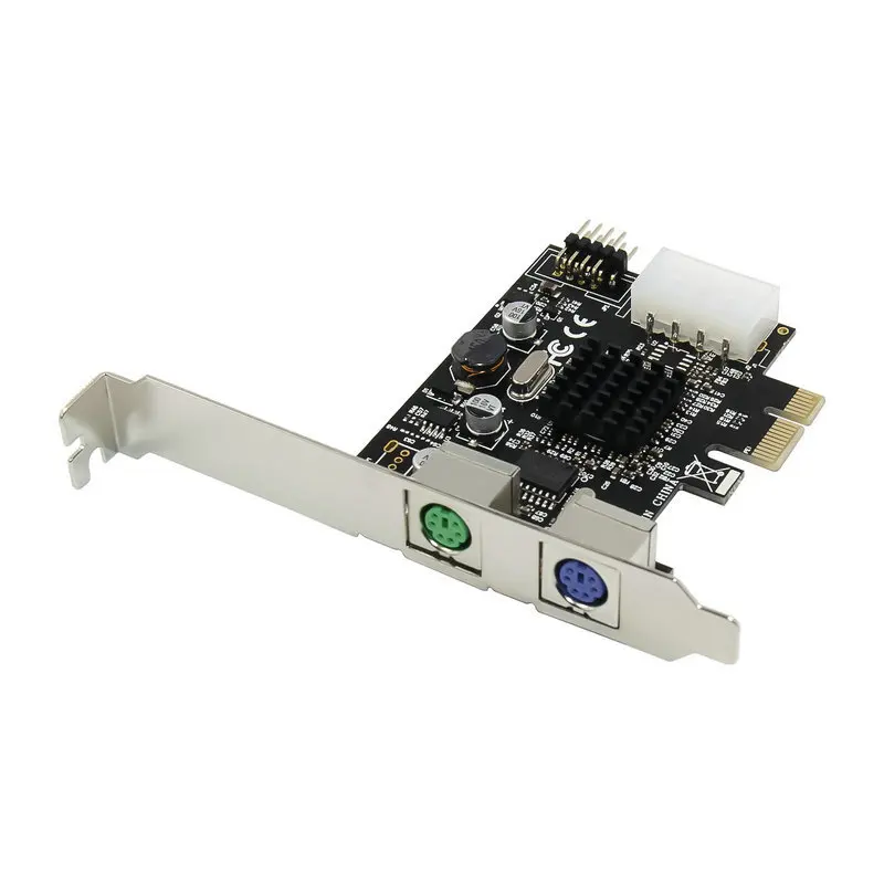 

PCI-E to PS/2 adapter card PCIE PS2 round mouth keyboard mouse expansion card drive free MCS9990