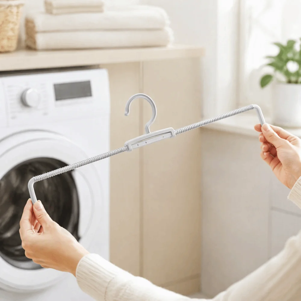 3pcs Stretchable Stainless Steel Spring Clothes Hanger Storage High Toughness Skirts Jeans Hanger Prevent Trousers Falling