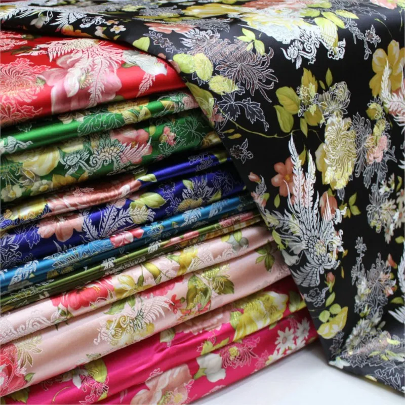 

Chinese-style cheongsam formal dress fabric decoration film and television jacquard brocade silk