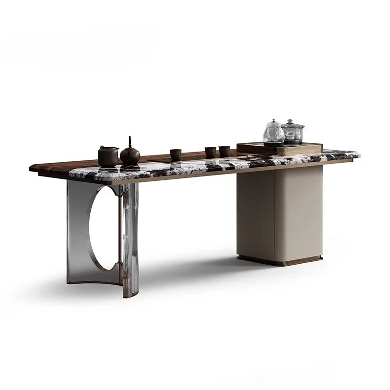 

Liuying light luxury tea table high-end designer desk integrated luxury stone modern simple tea table