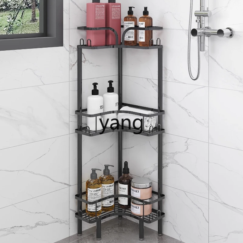 

TGF bathroom corner floor type multi-layer triangular storage rack bathroom crevice storage rack