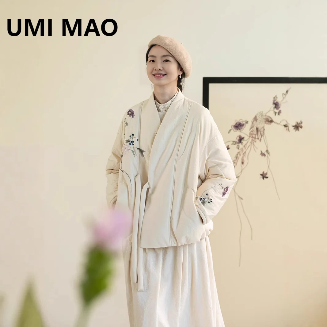 UMI MAO New Chinese Embroidered 90 White Duck Down Down Jacket For Women's Winter New Style Chinese Style Short Down Jacket