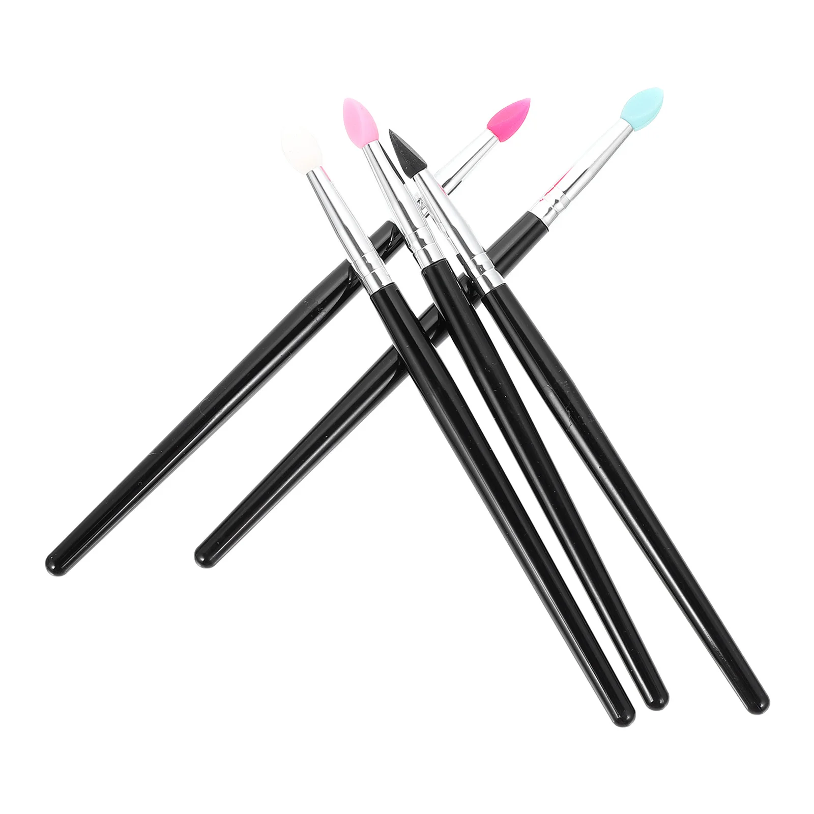 5Pcs Women Makeup Brush Silicone Head Applicator for Eyeshadow Sequin Lip Balm Cream Accessory Gift Idea