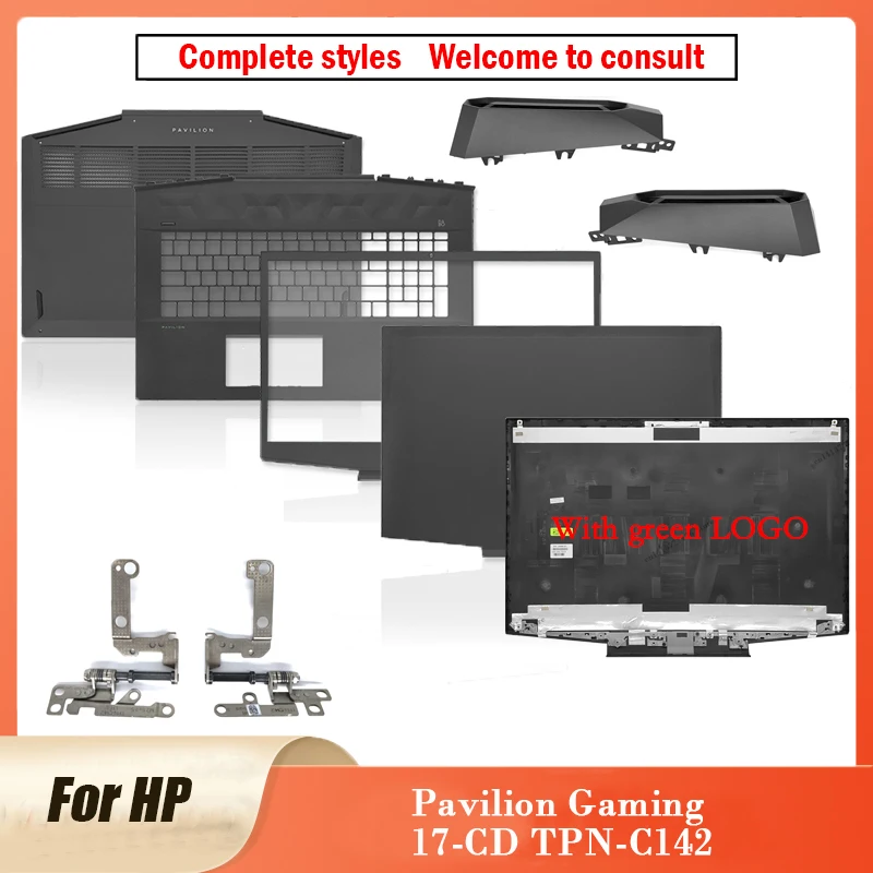 New For HP Pavilion Gaming 17-CD TPN-C142 Laptop LCD Back Cover Front Bezel Hinges Air Outlet Palmrest Bottom Base Case 17-CD