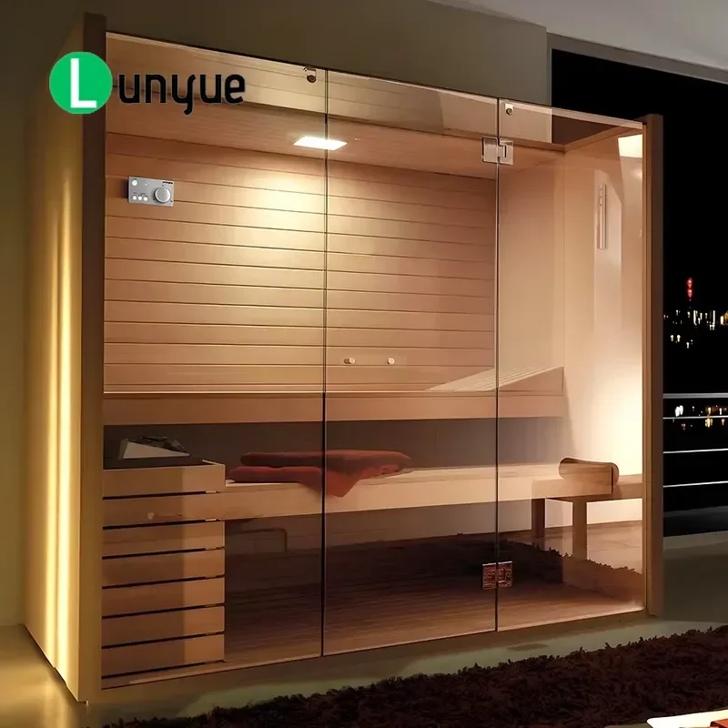 Indoor Sauna Room for 1-2 People Traditional Dry Steam Heater Home Spa Wellness Wood Burning Stove Compact Design Easy